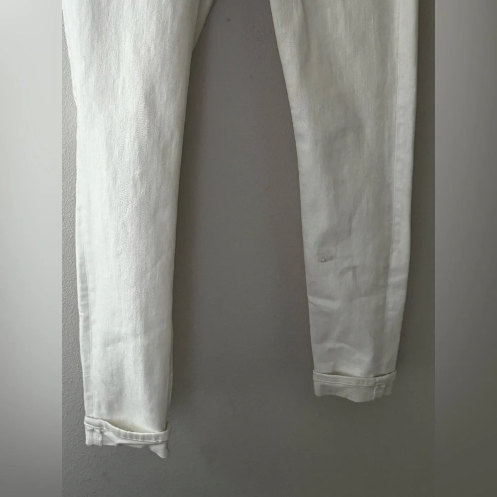 Hudson Jeans Tally Crop white jeans rolled cuffs‎ skinny Sz 26